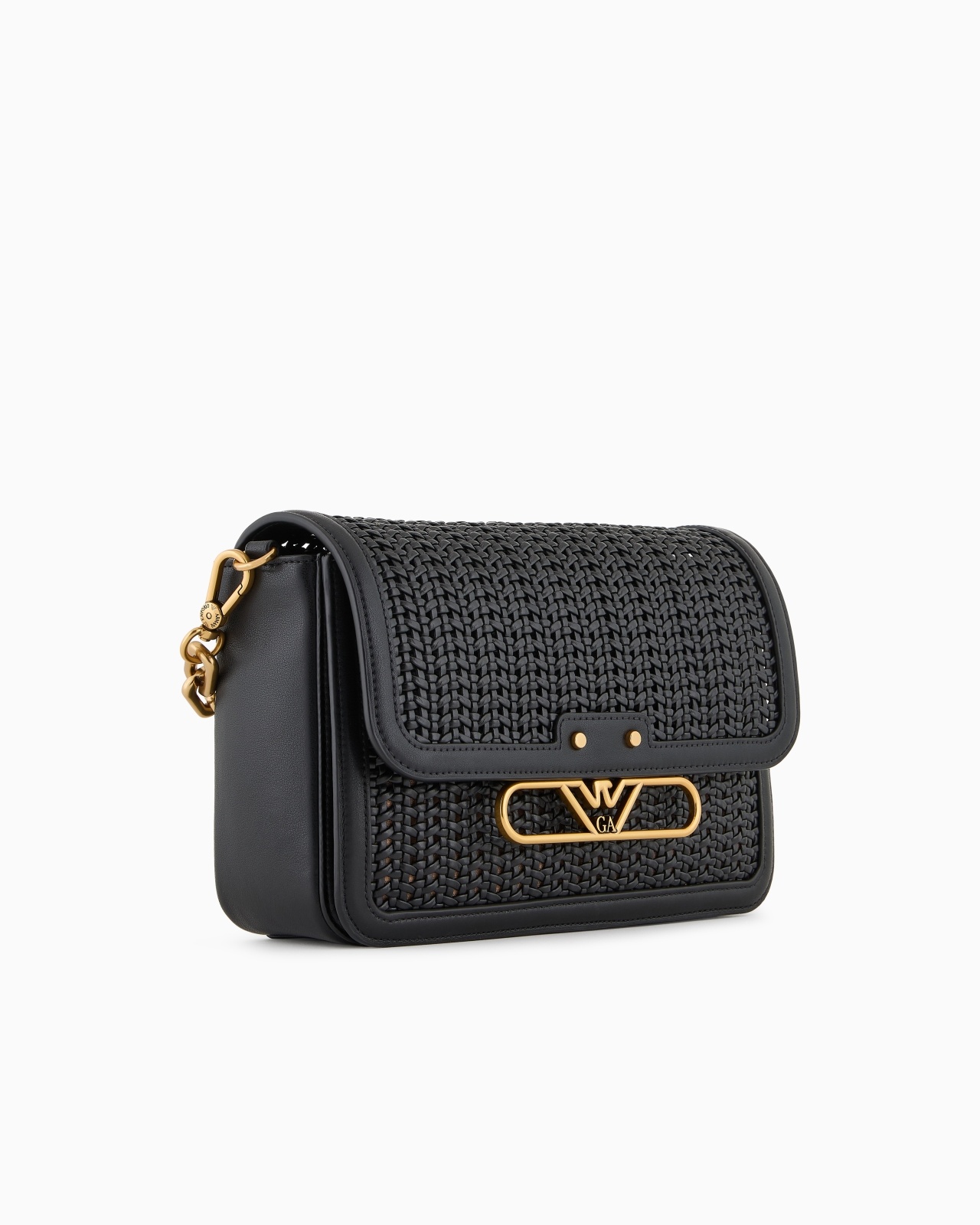 INTERWOVEN SHOULDER BAG WITH METAL EAGLE LOGO - 2