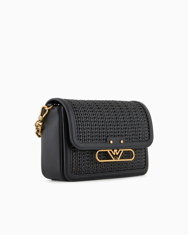 EMPORIO ARMANI INTERWOVEN SHOULDER BAG WITH METAL EAGLE LOGO outlook