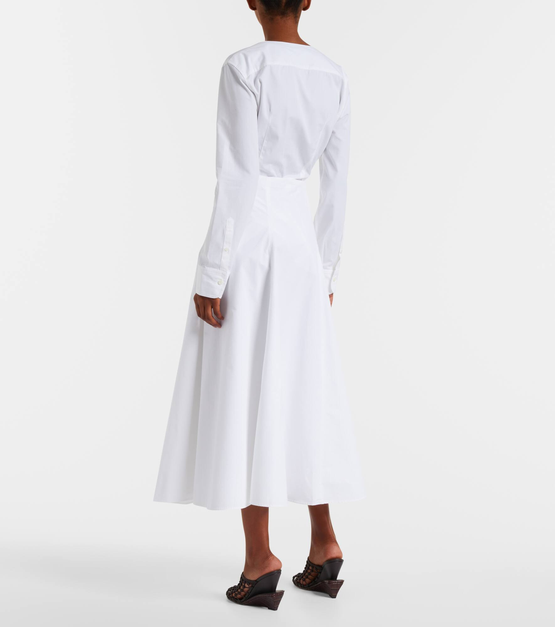 Triangle cotton poplin midi skirt - 3