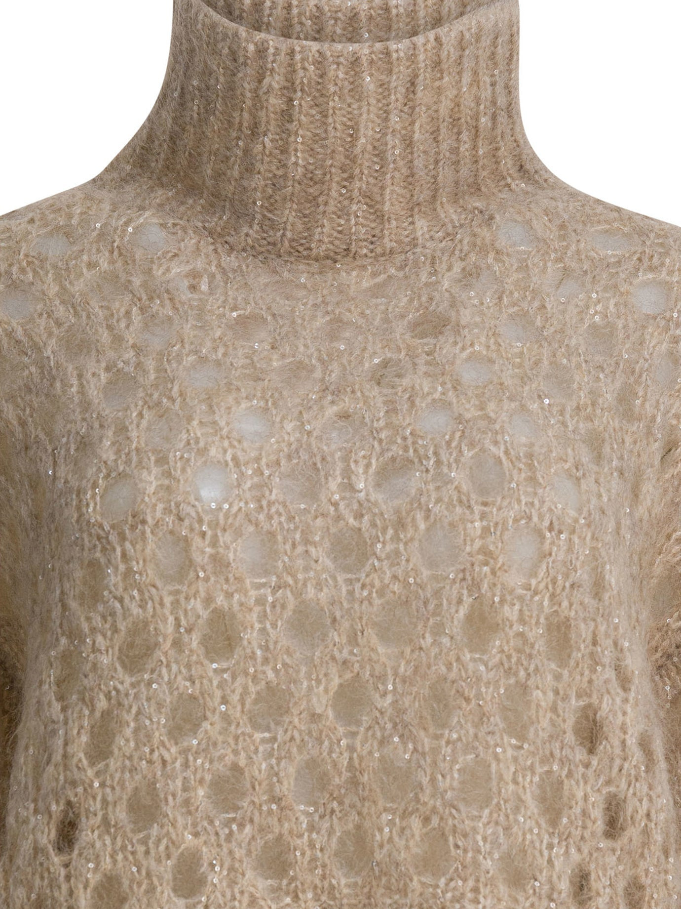 Brunello Cucinelli Women "Dazzling Net" Turtleneck Sweater - 3