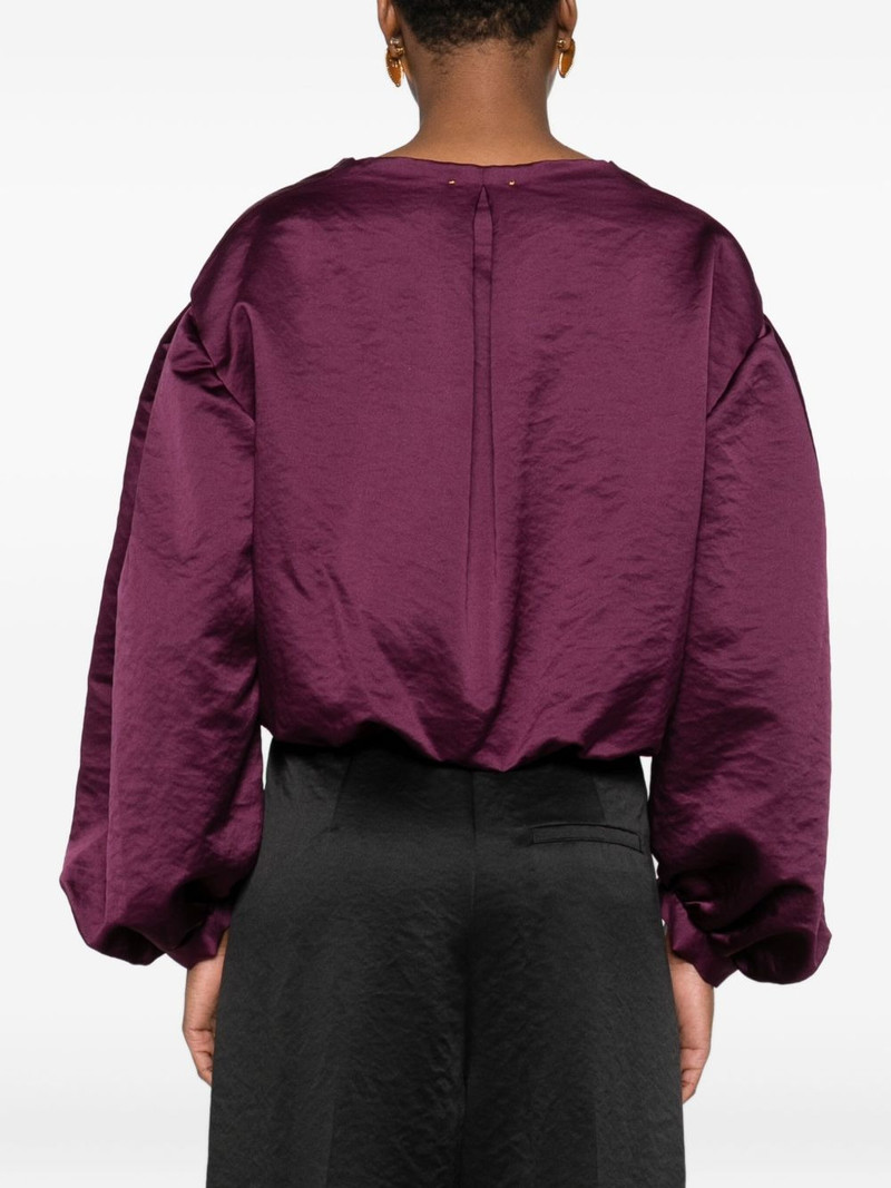 balloon-sleeve V-neck top 4