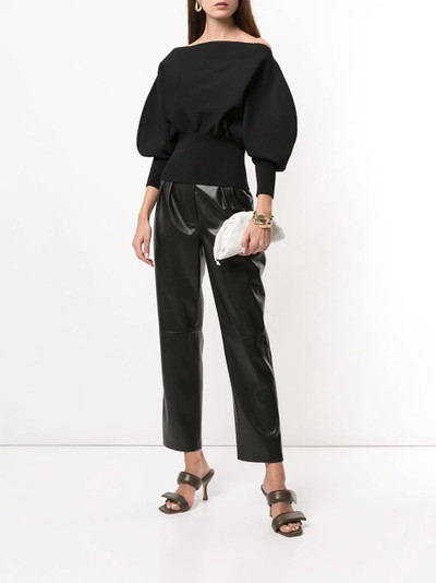 Bottega Veneta ruched waist balloon sleeve blouse outlook