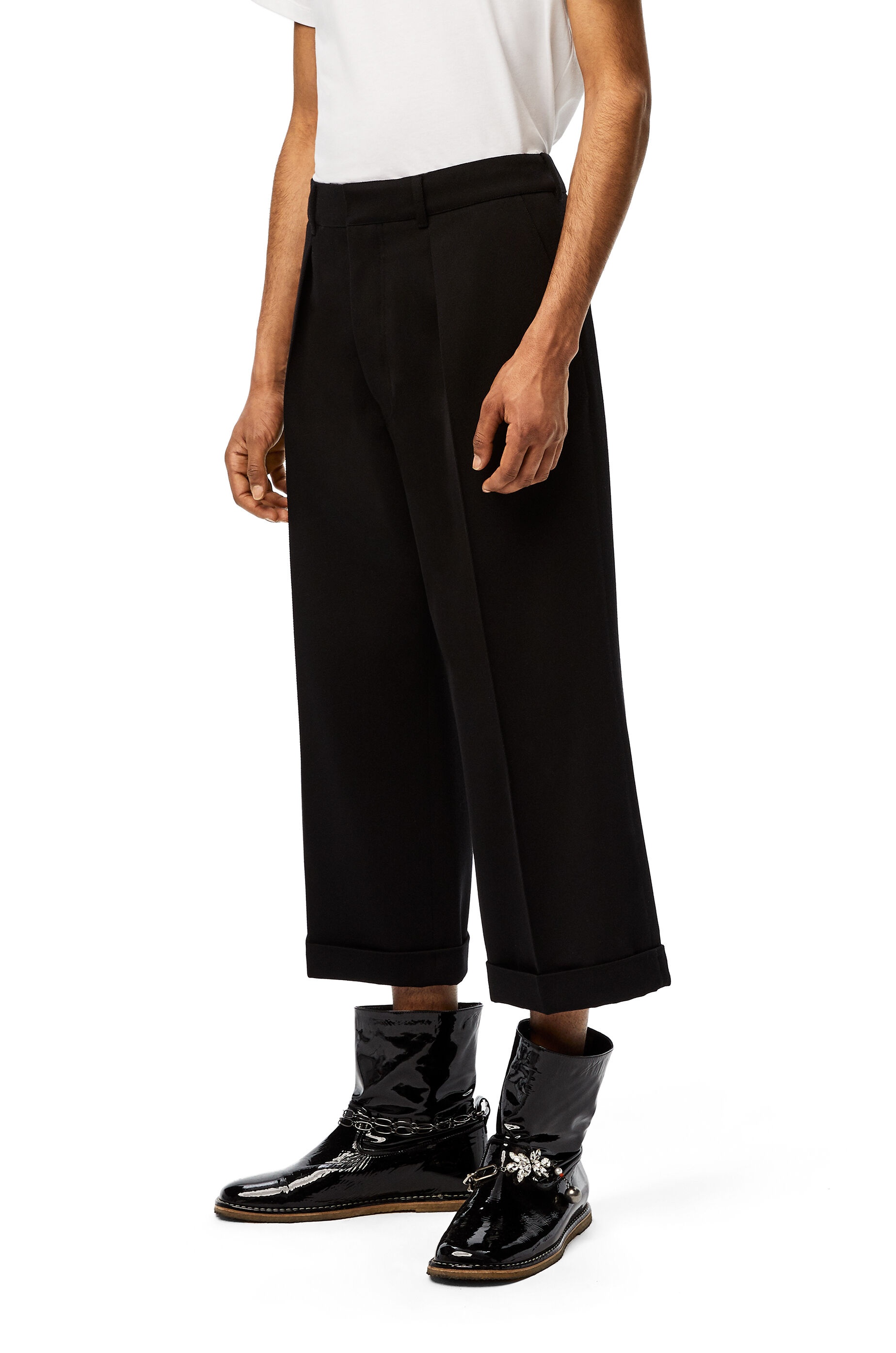 Cropped flare trousers in wool - 3