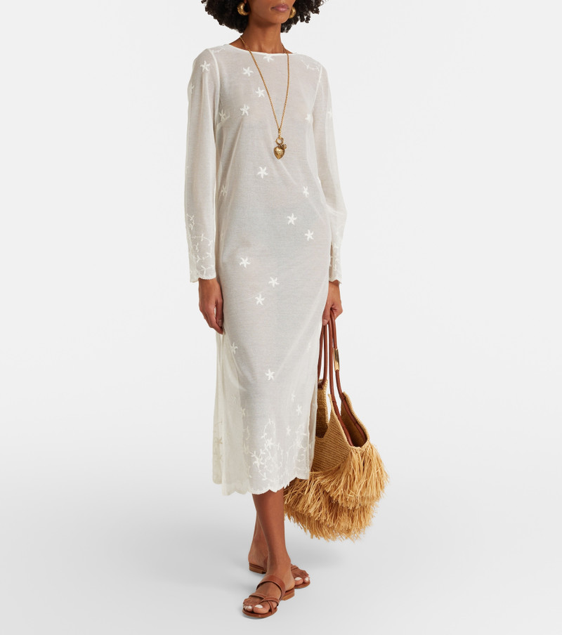 POSSE Cove embroidered sheer cotton tulle kaftan outlook