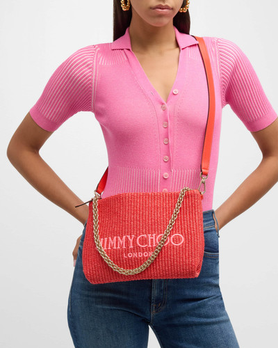 JIMMY CHOO Callie Logo Raffia Shoulder Bag outlook