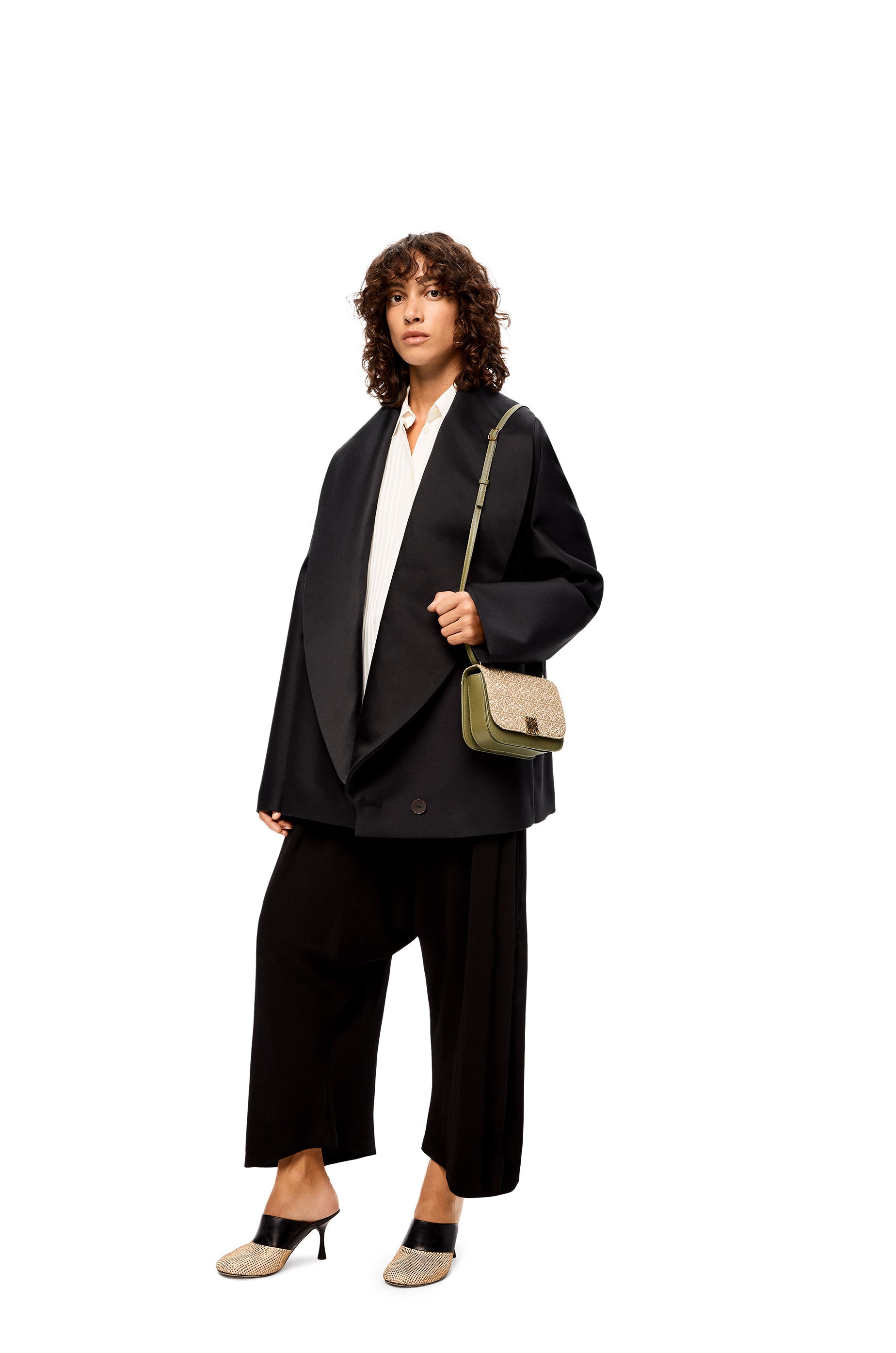 Shawl collar jacket in wool and silk - 2