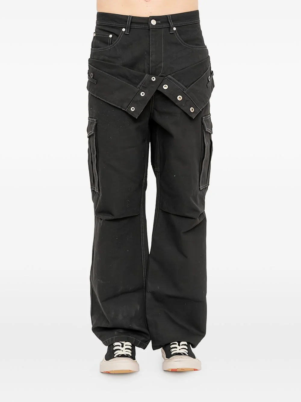 double-waist wide-leg jeans - 1