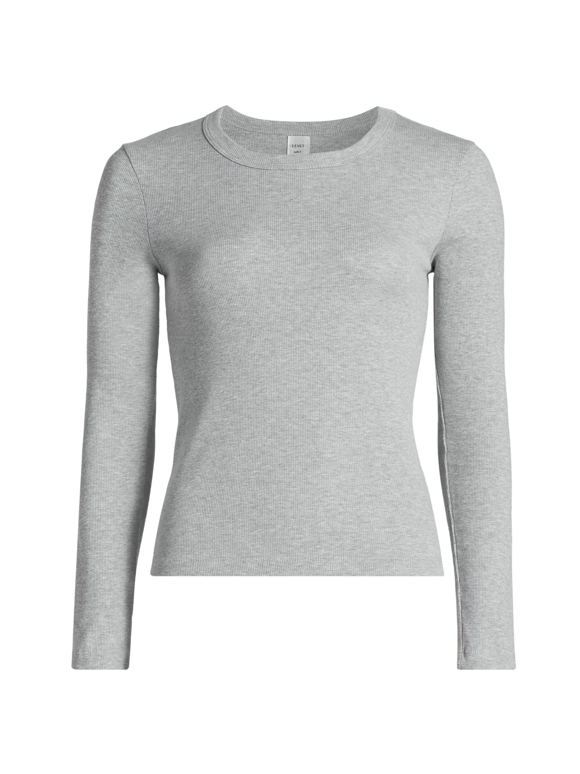 Women's Kelly Long-Sleeve Slim-Fit T-Shirt - Heather Grey - 1