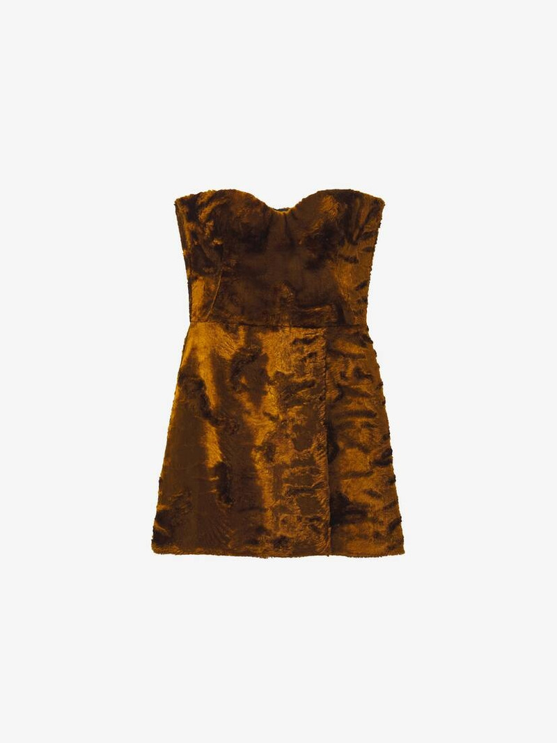 Alexander McQueen Faux Fur Mini Dress outlook