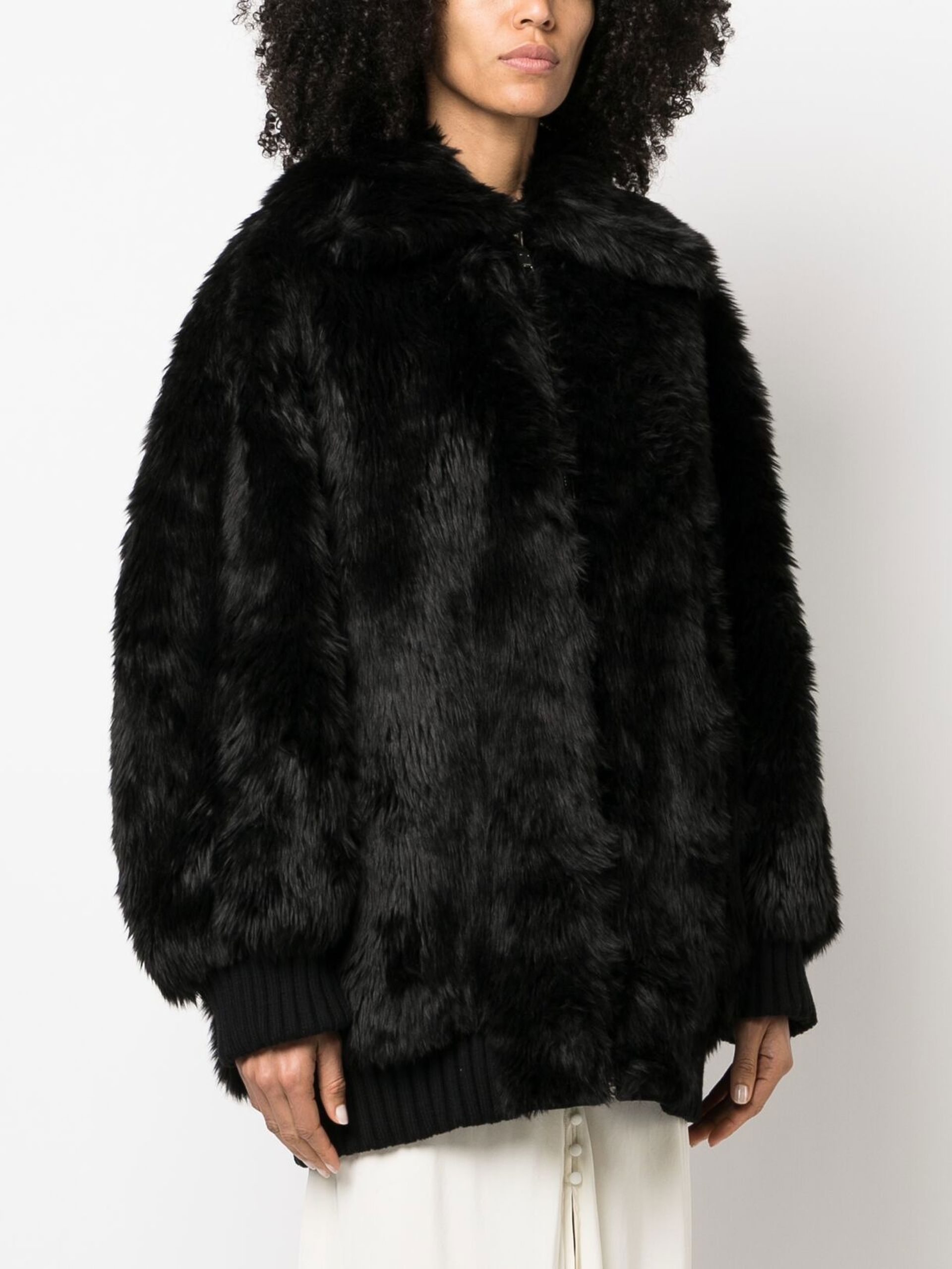 Black Reversible Shearling Jacket - 3