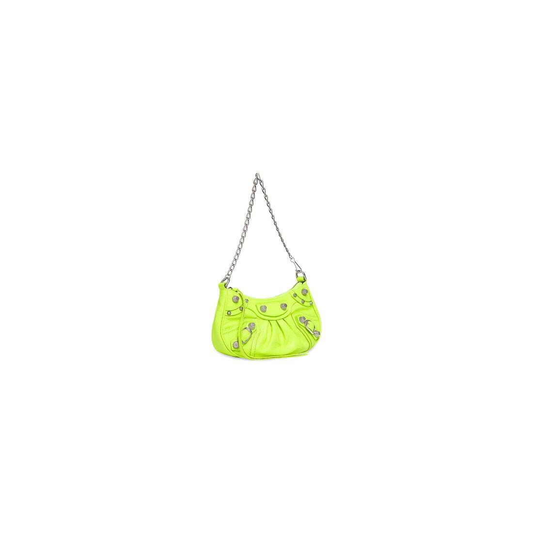 Balenciaga Le Cagole Mini Leather Purse In Acid Green 69581423EIY3817 -  Handbags - Jomashop