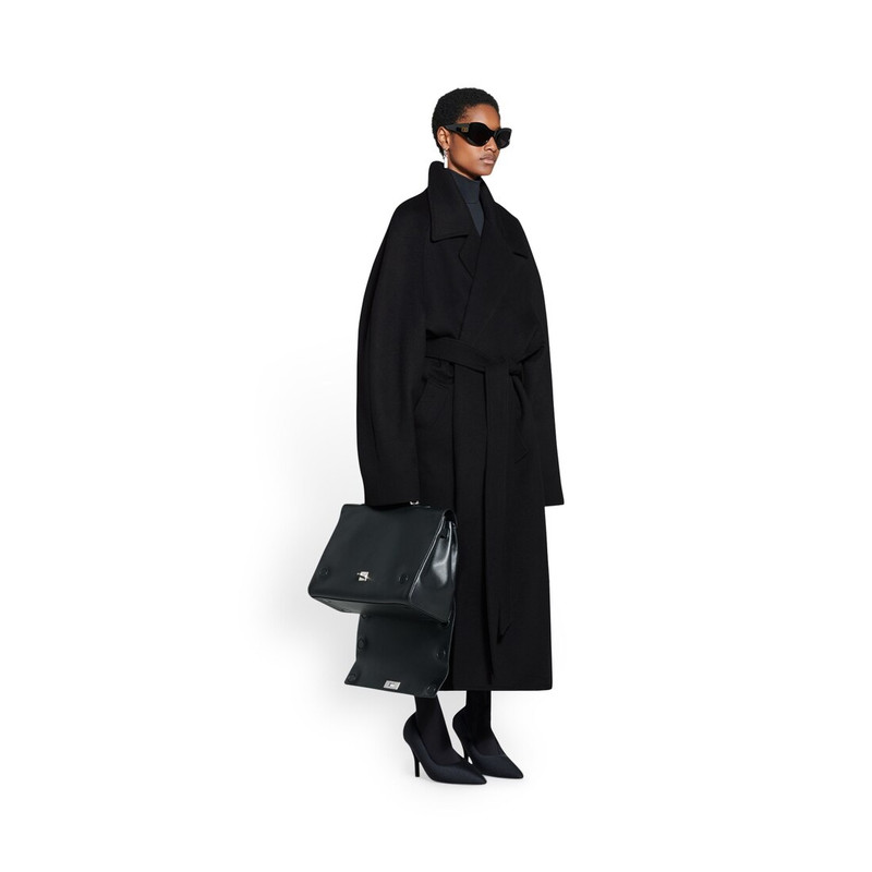 BALENCIAGA Men's Raglan Coat in Black outlook