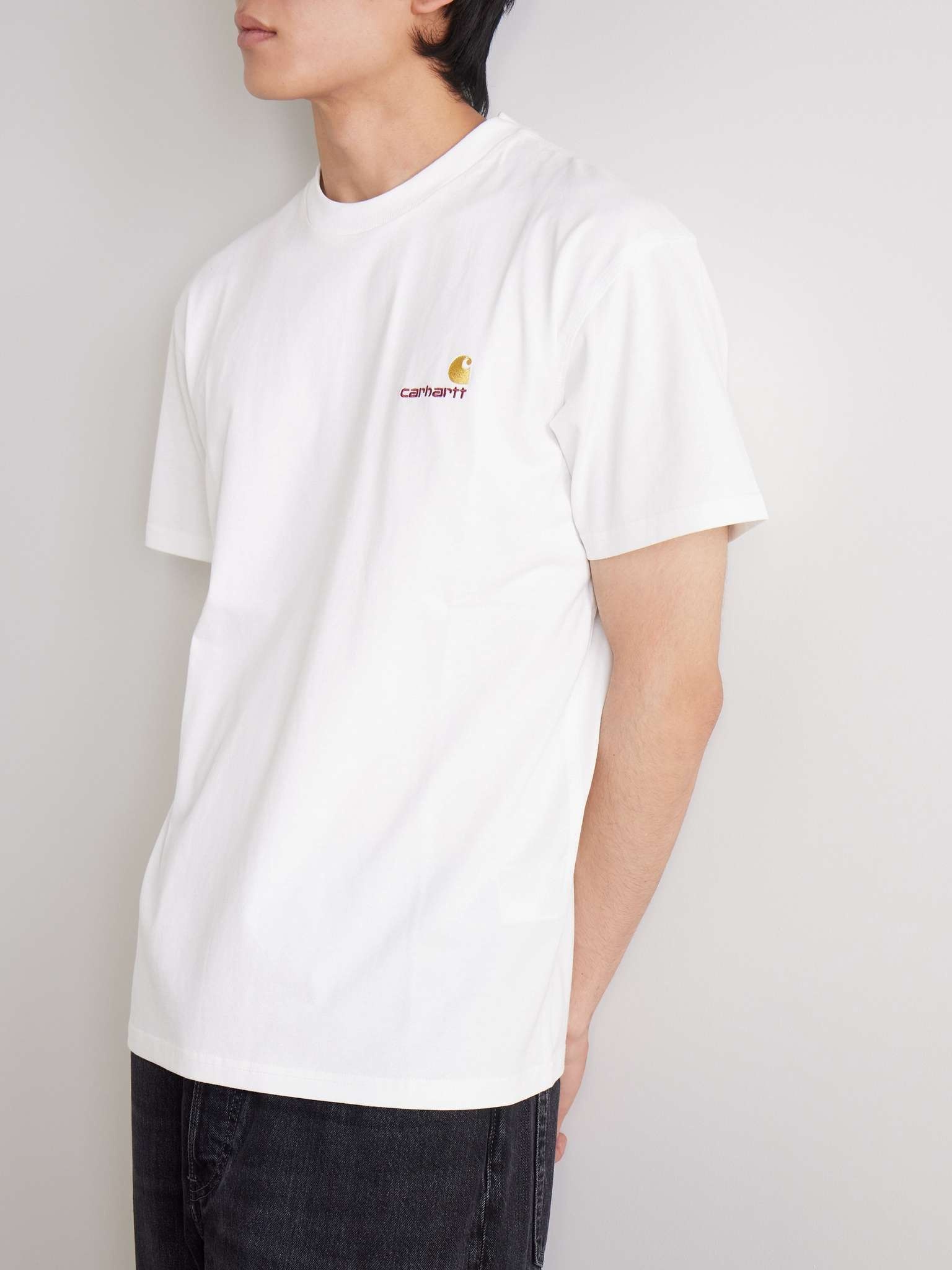 American Script Logo-Embroidered Organic Cotton-Jersey T-Shirt - 3