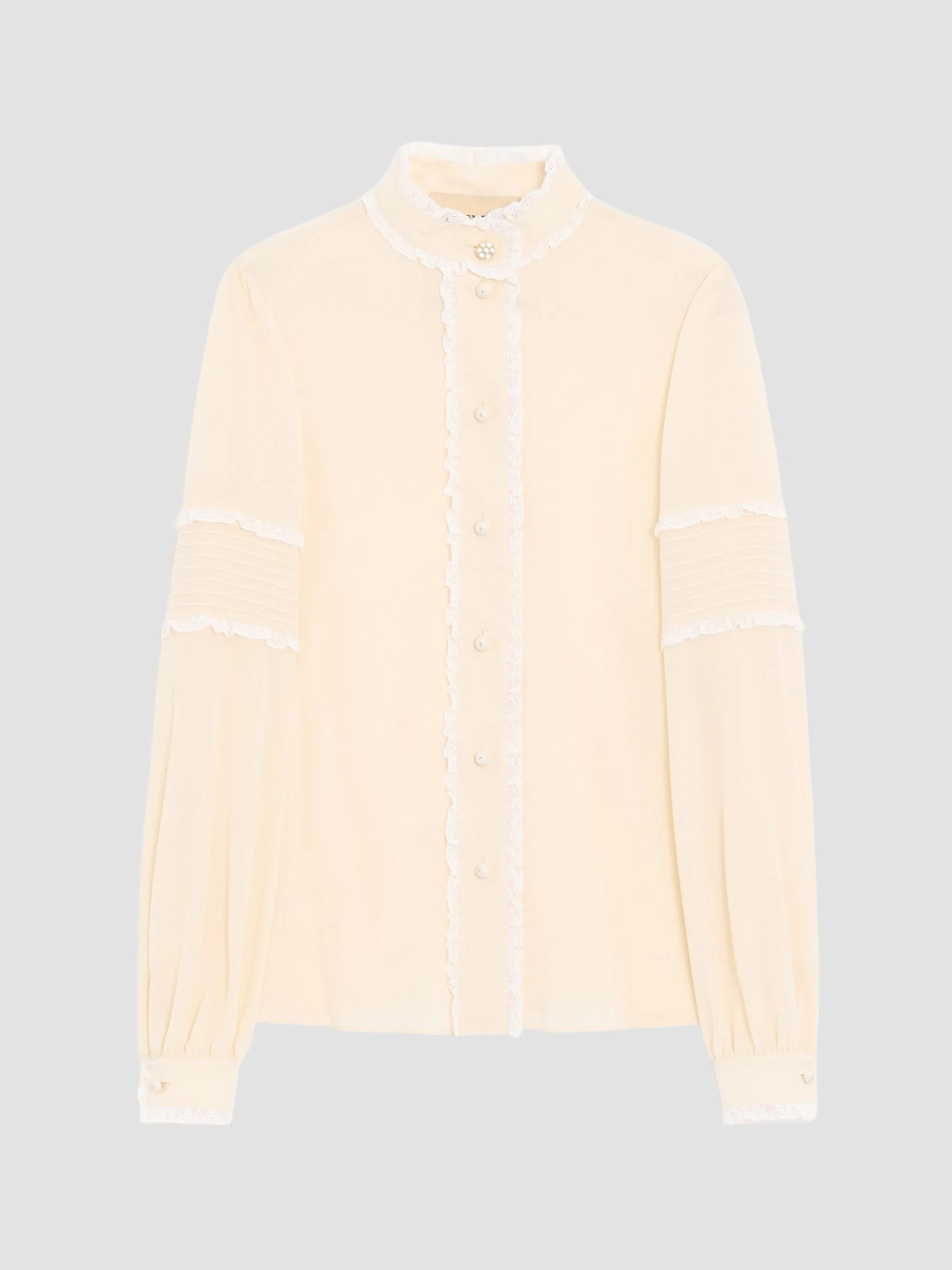 Women's Crepe De Chine Shirt - Vanilla - 1