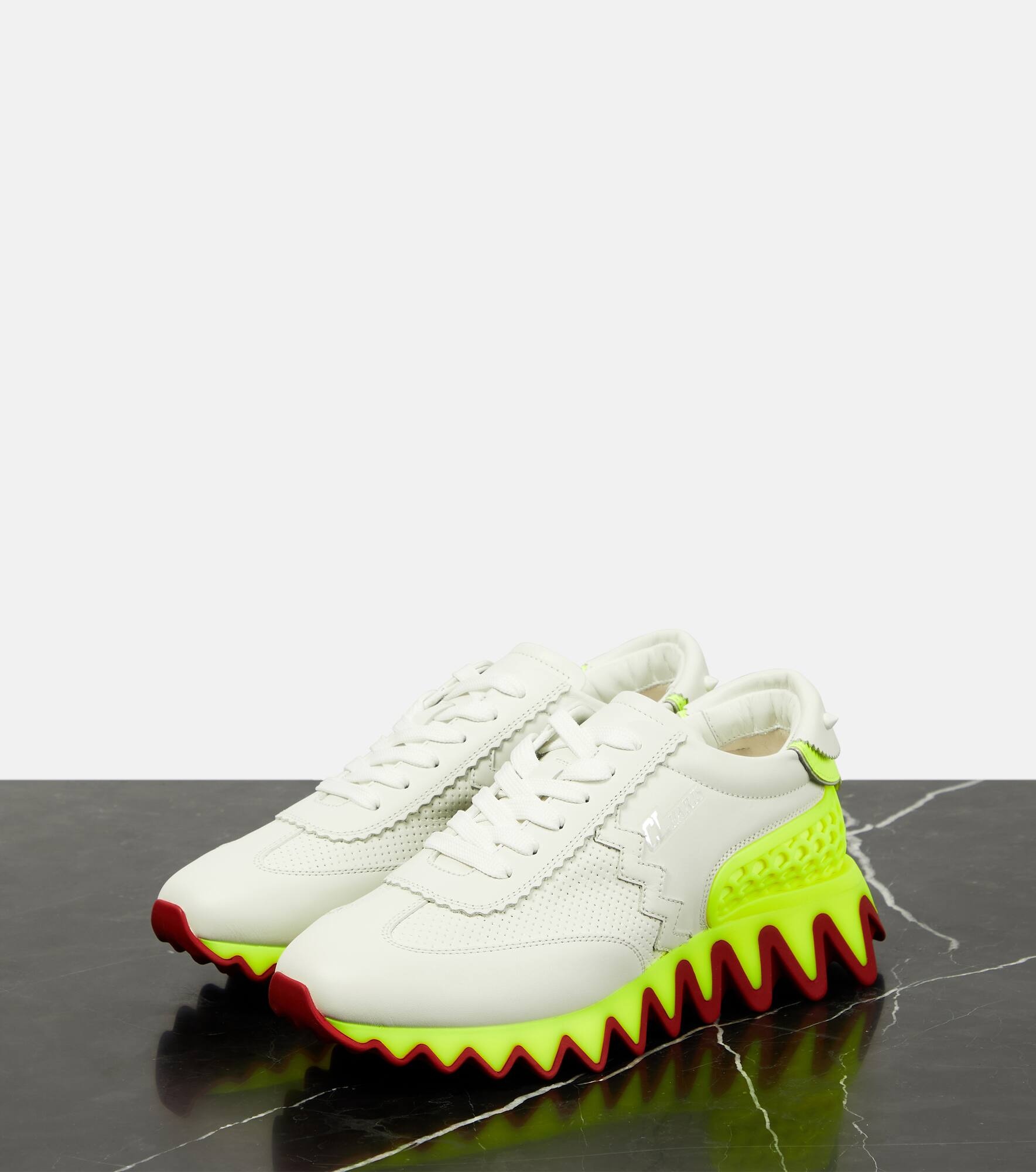 Loubishark leather sneakers - 5
