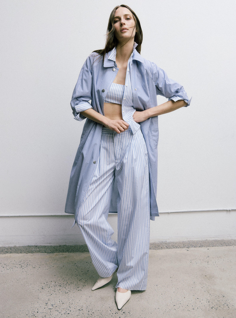Gayle Striped Poplin Trench Coat 7