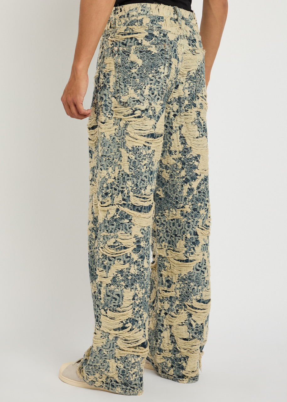 Acne Studios Distressed Logo-jacquard Wide-leg Jeans - 3