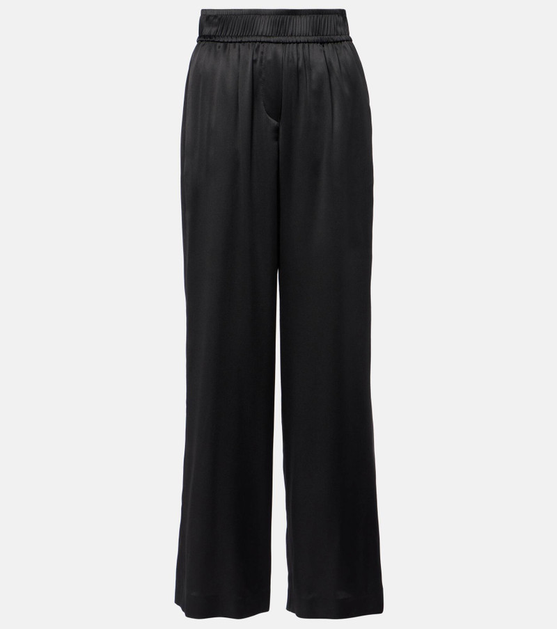 Silk-blend wide-leg pants - 1