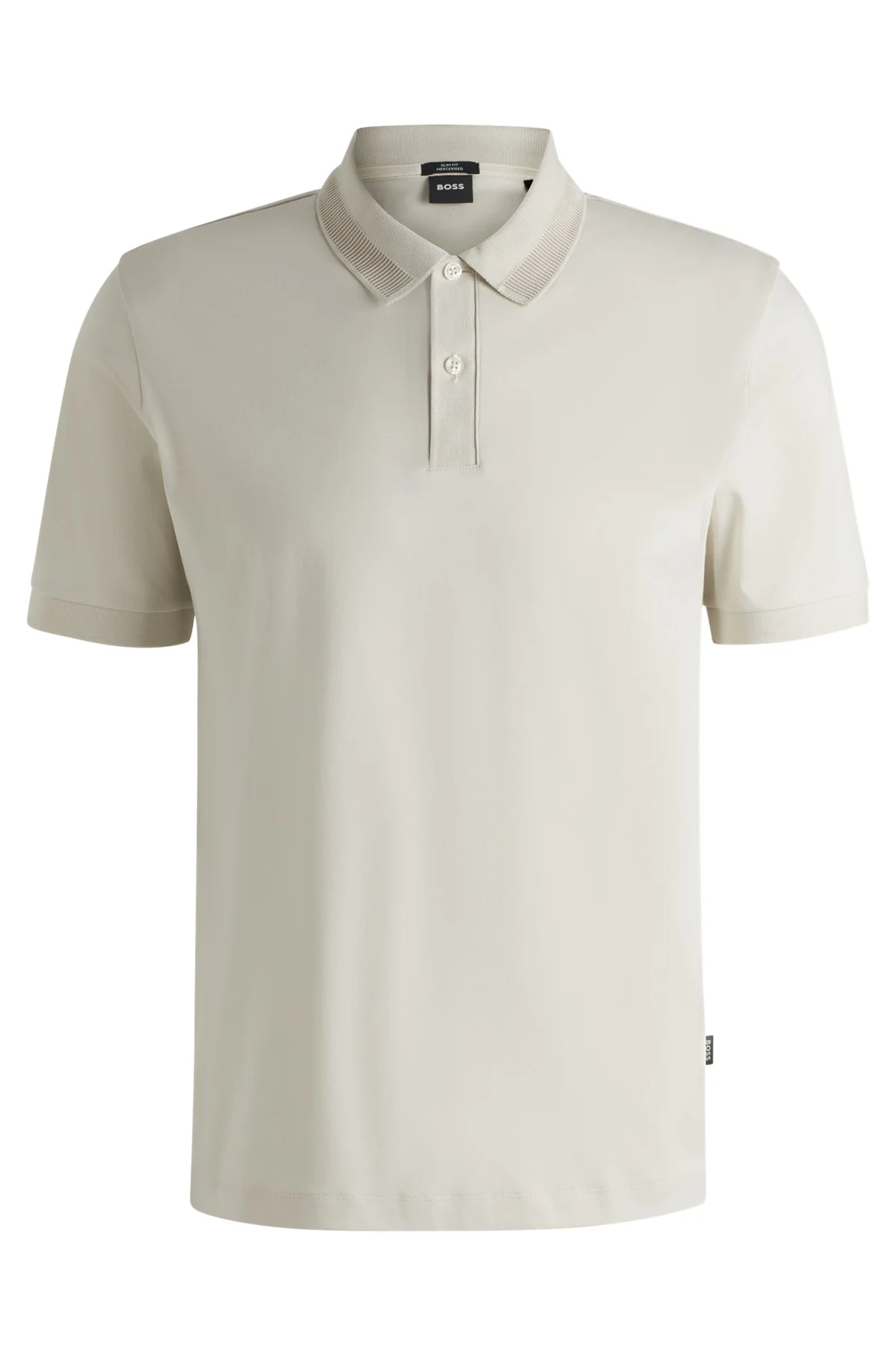MERCERIZED-COTTON SLIM-FIT POLO SHIRT WITH COLLAR STRIPE - 1