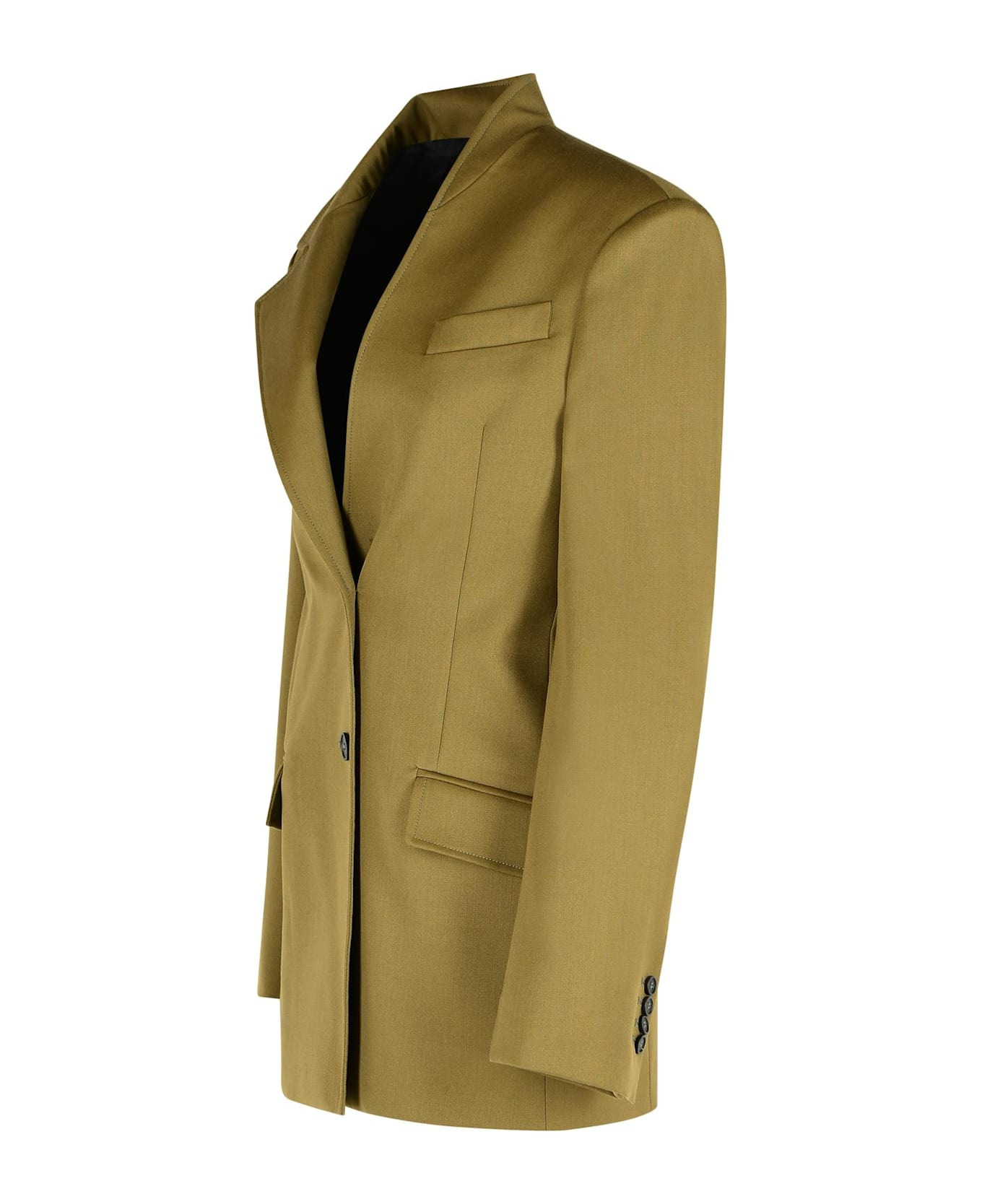 Green Virgin Wool Blazer - 2