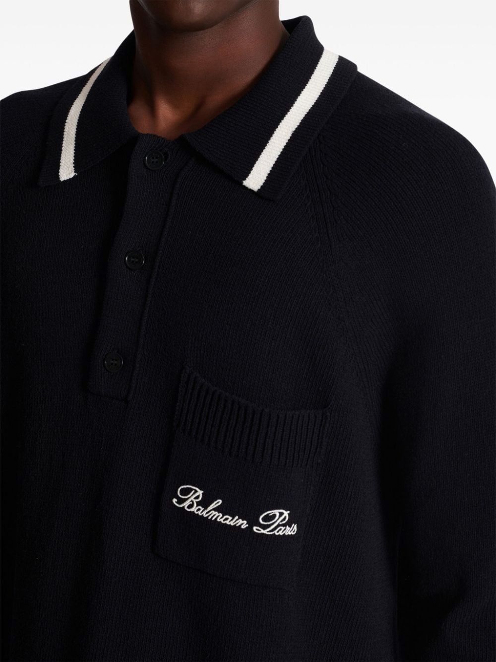logo-embroidered long-sleeved polo shirt - 7