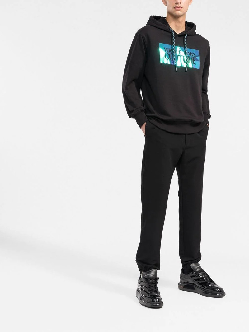 VERSACE JEANS COUTURE logo-print drawstring hoodie outlook