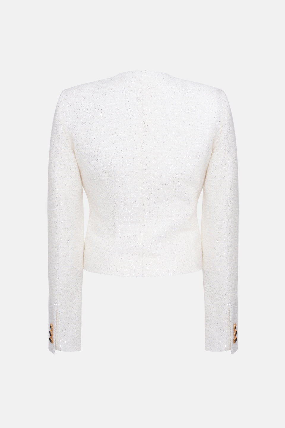 SEQUIN TWEED SQUARE NECK JACKET - 2