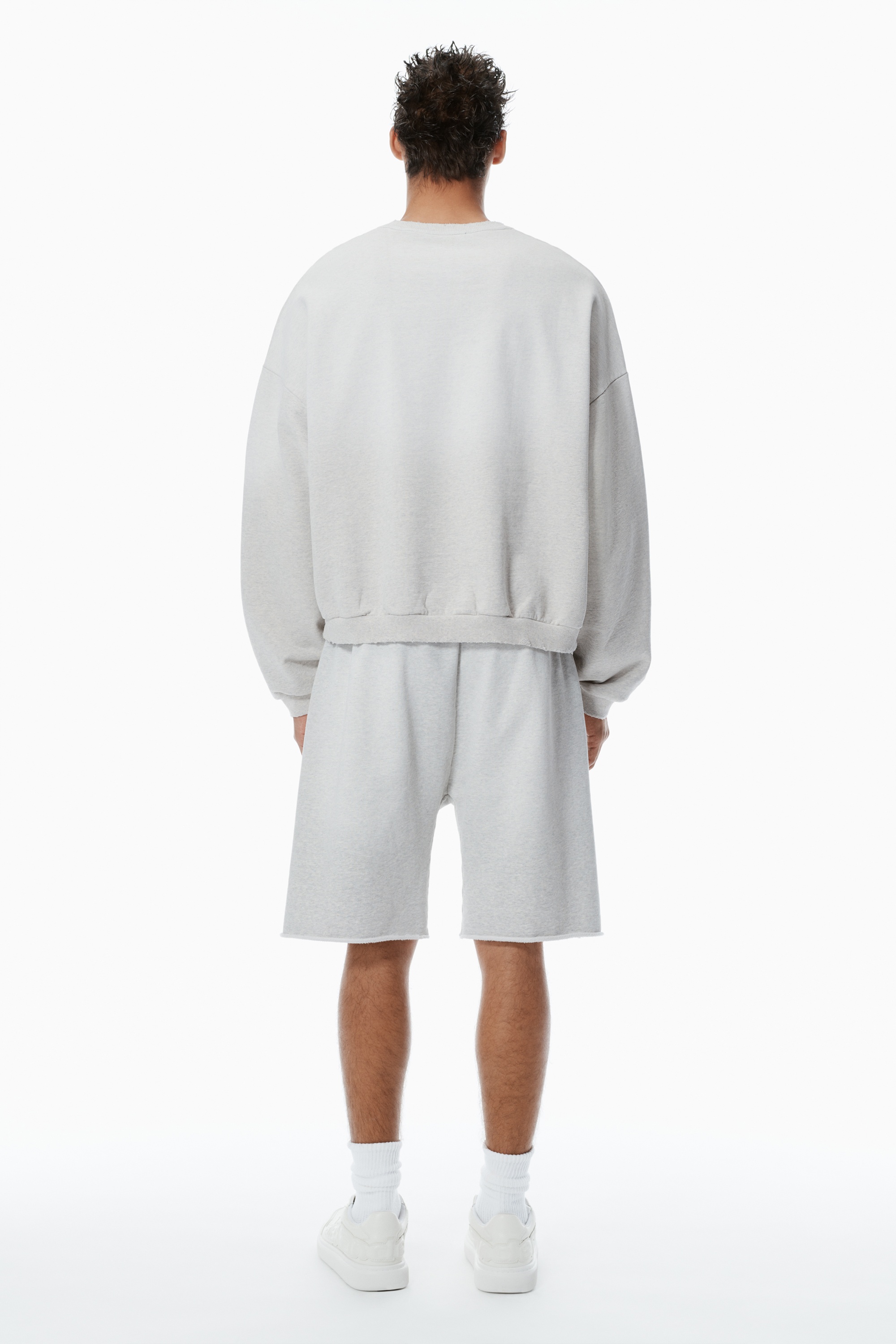 Unisex Logo Oversized Cotton Terry Sweat Short - 4