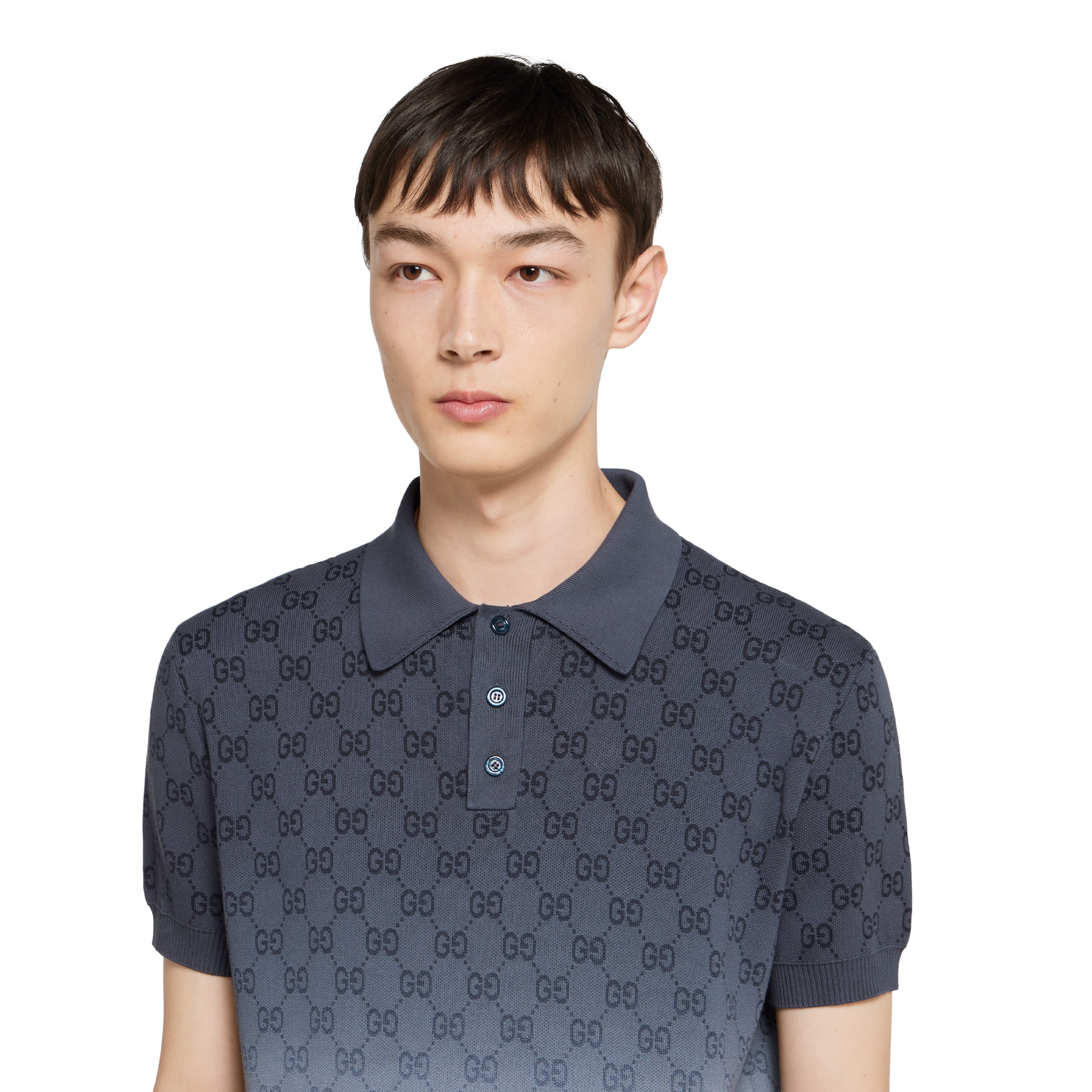 GG cotton knit jacquard polo shirt - 5