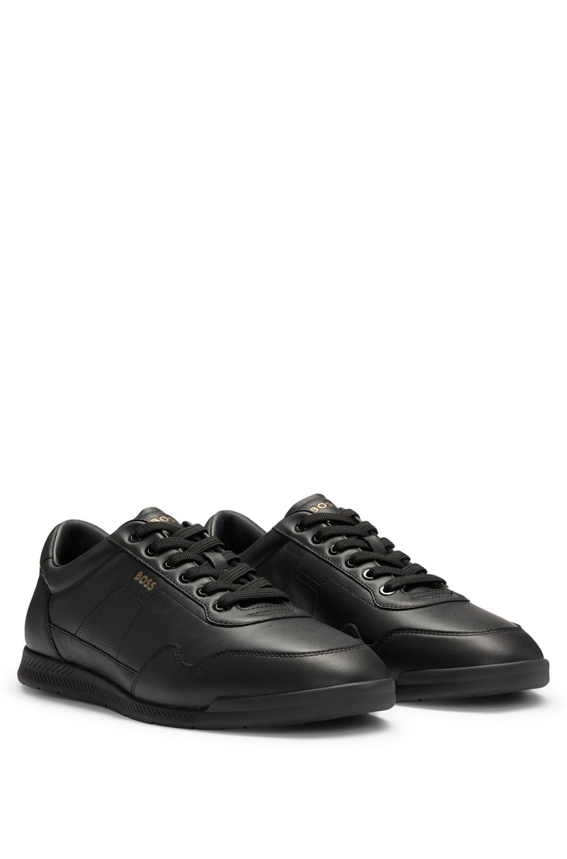 NAPPA-LEATHER TRAINERS WITH PERFORATED DETAILS 2