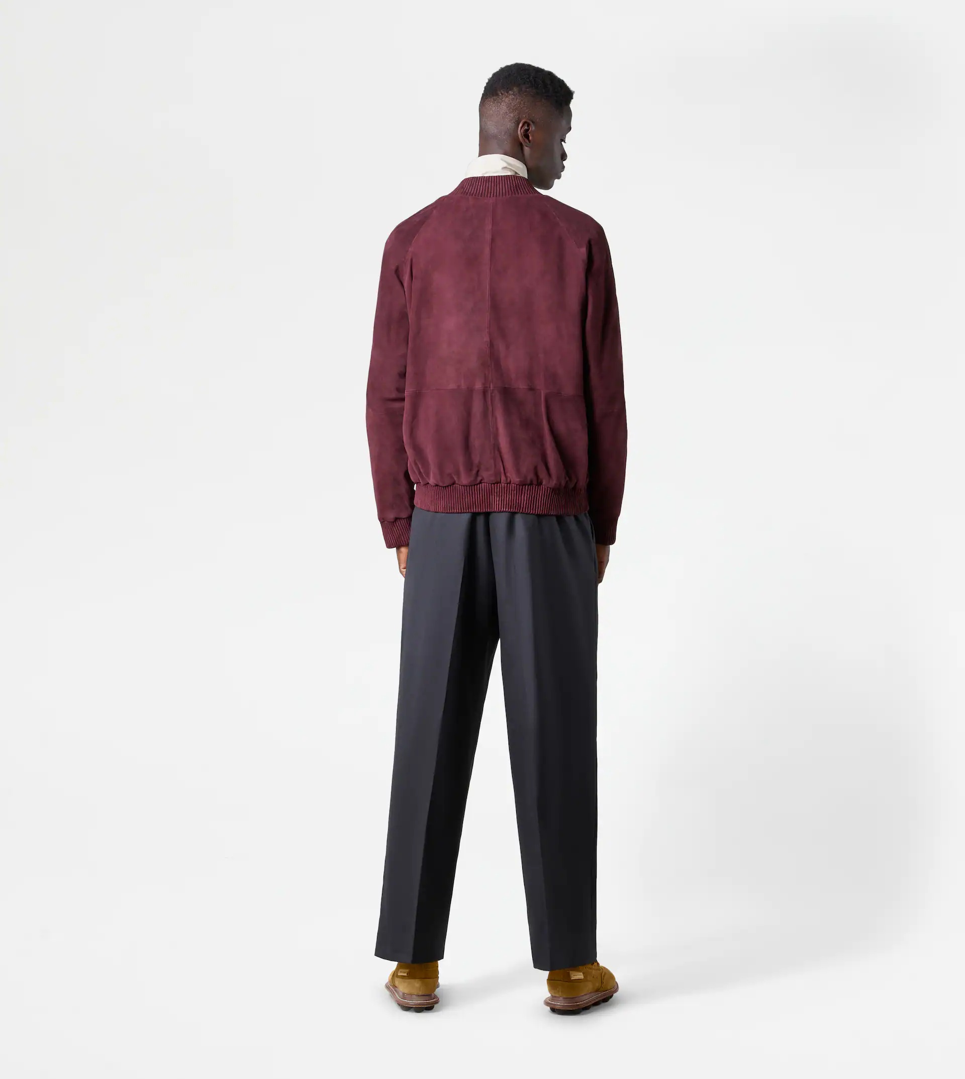 TRACKSUIT JACKET IN SUEDE - BURGUNDY - 10