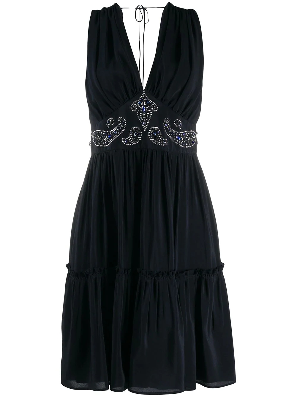 bead-embellished gathered dress - 1