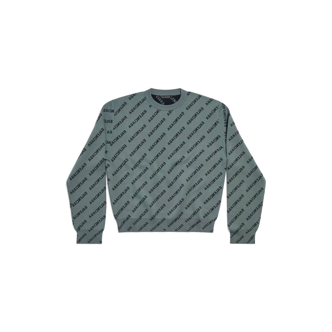 Women's Mirror Mini Allover Logo Sweater Medium Fit in Grey - 1