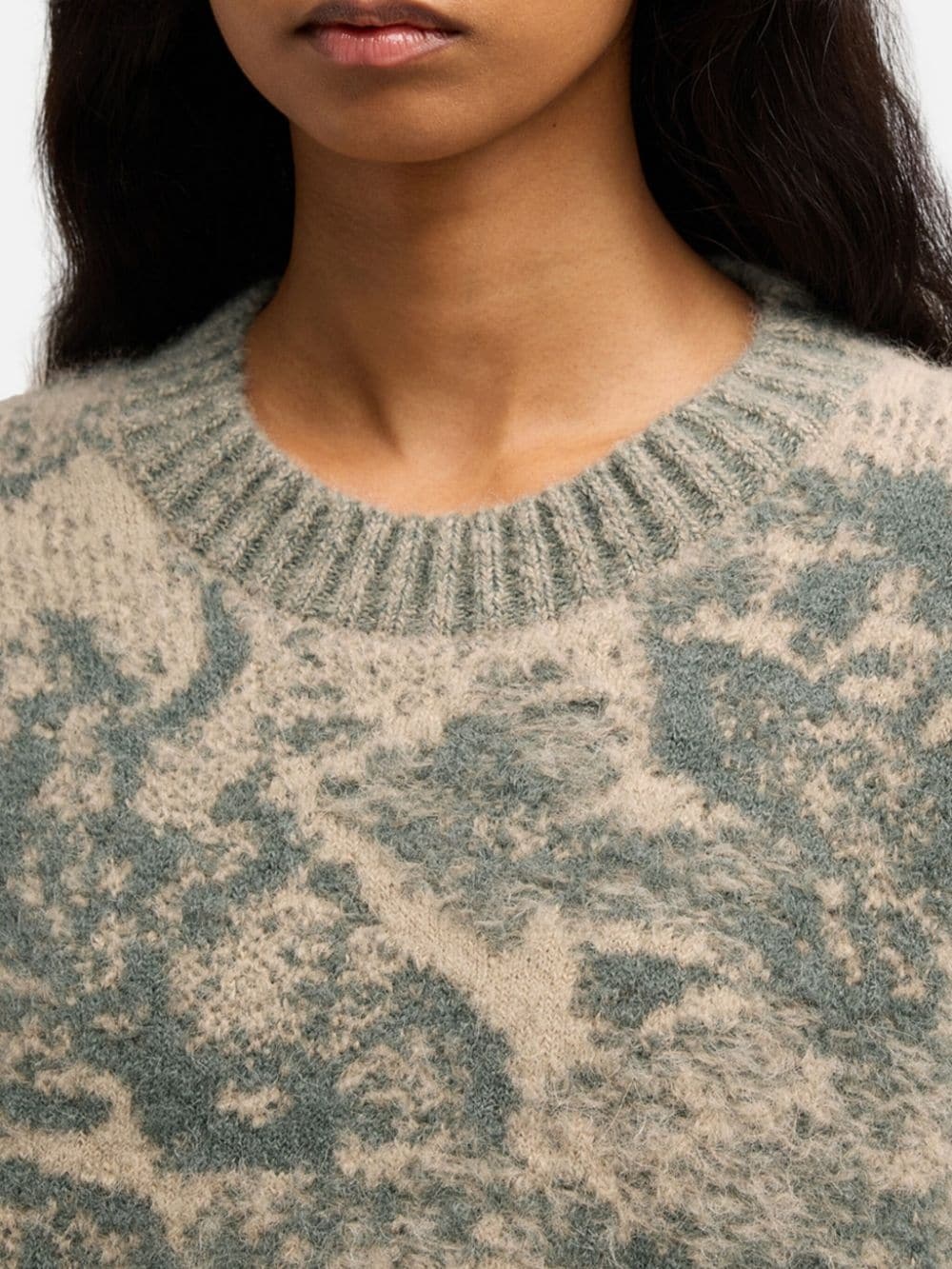 jacquard wool blend jumper - 7