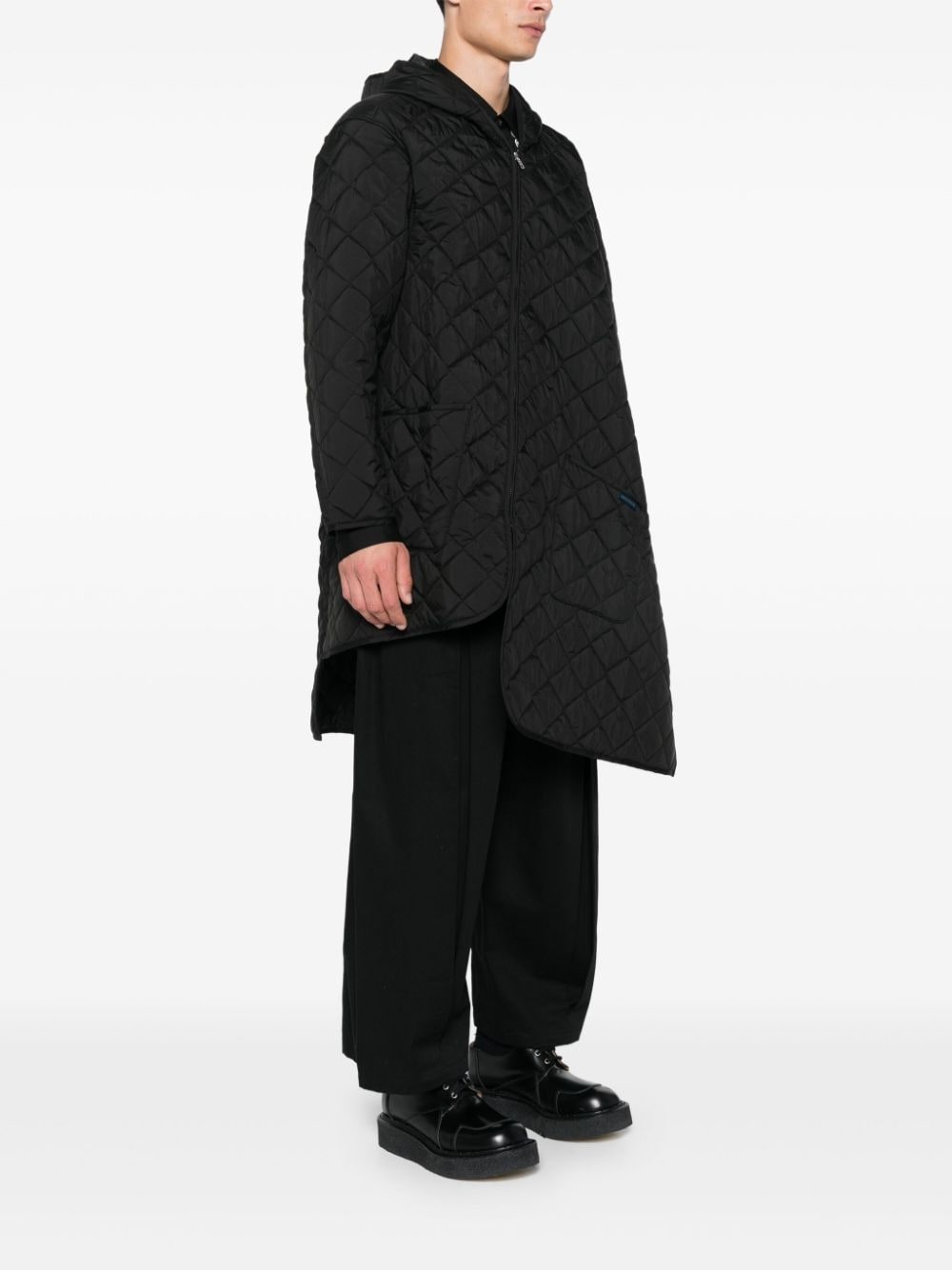 asymmetric parka coat - 3