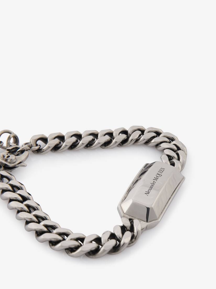 Men's The Chain Medallion Bracelet in Antique Silver - 3