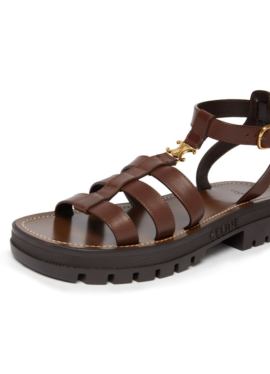 Clea Triomphe gladiator chunky sandal in calfskin - vegetal tanning - 5