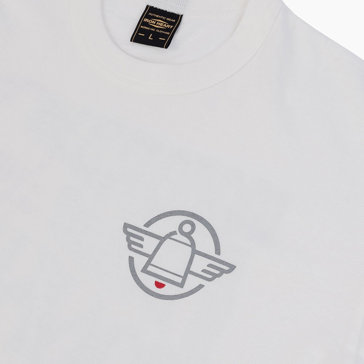 6.5oz Printed Loopwheel Crew Neck T-Shirt - White - 7