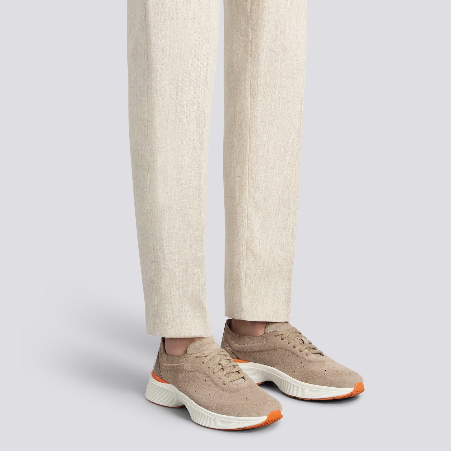 Men's beige suede and leather Bounce sneaker - 2