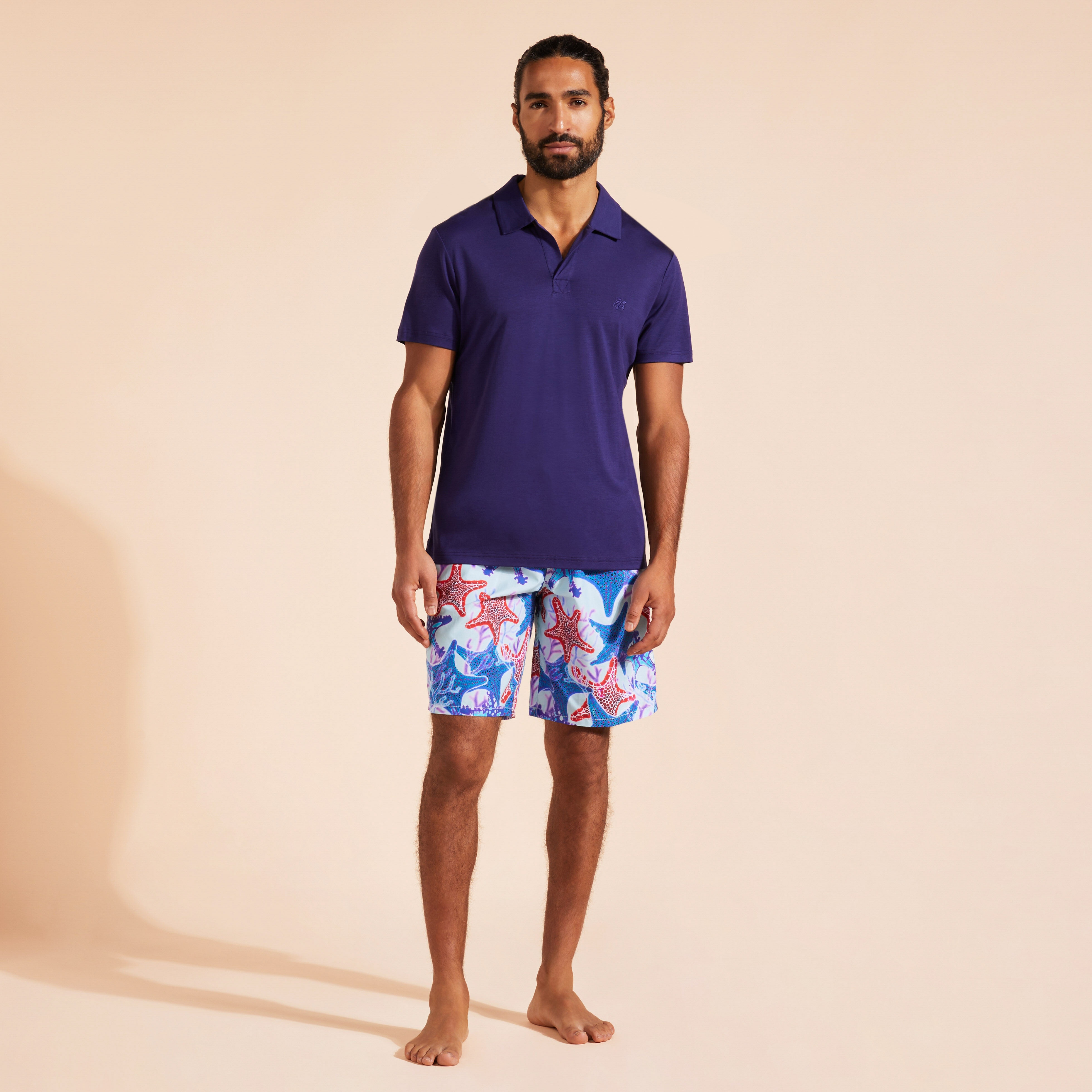Men Long Swim Trunks Glowed Stars - 5