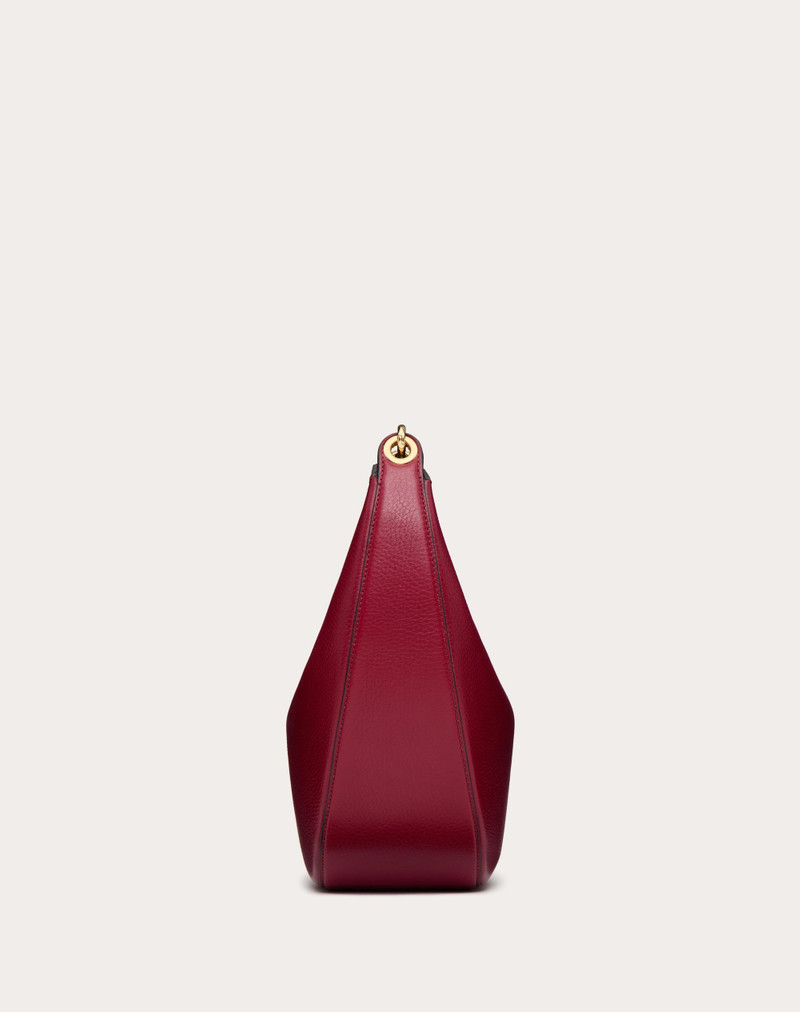 VLOGO MOON MEDIUM GRAINY CALFSKIN HOBO BAG WITH CHAIN 5