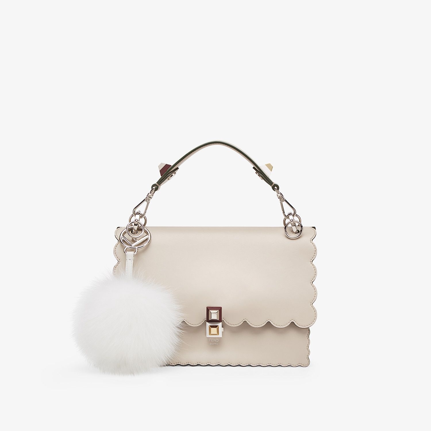 White fox fur charm - 2