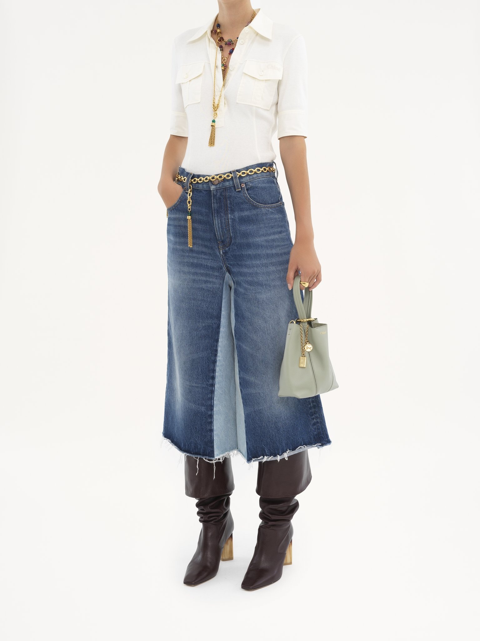 SMALL CHLOÉ SPIN TOTE BAG IN GRAINED LEATHER - 7