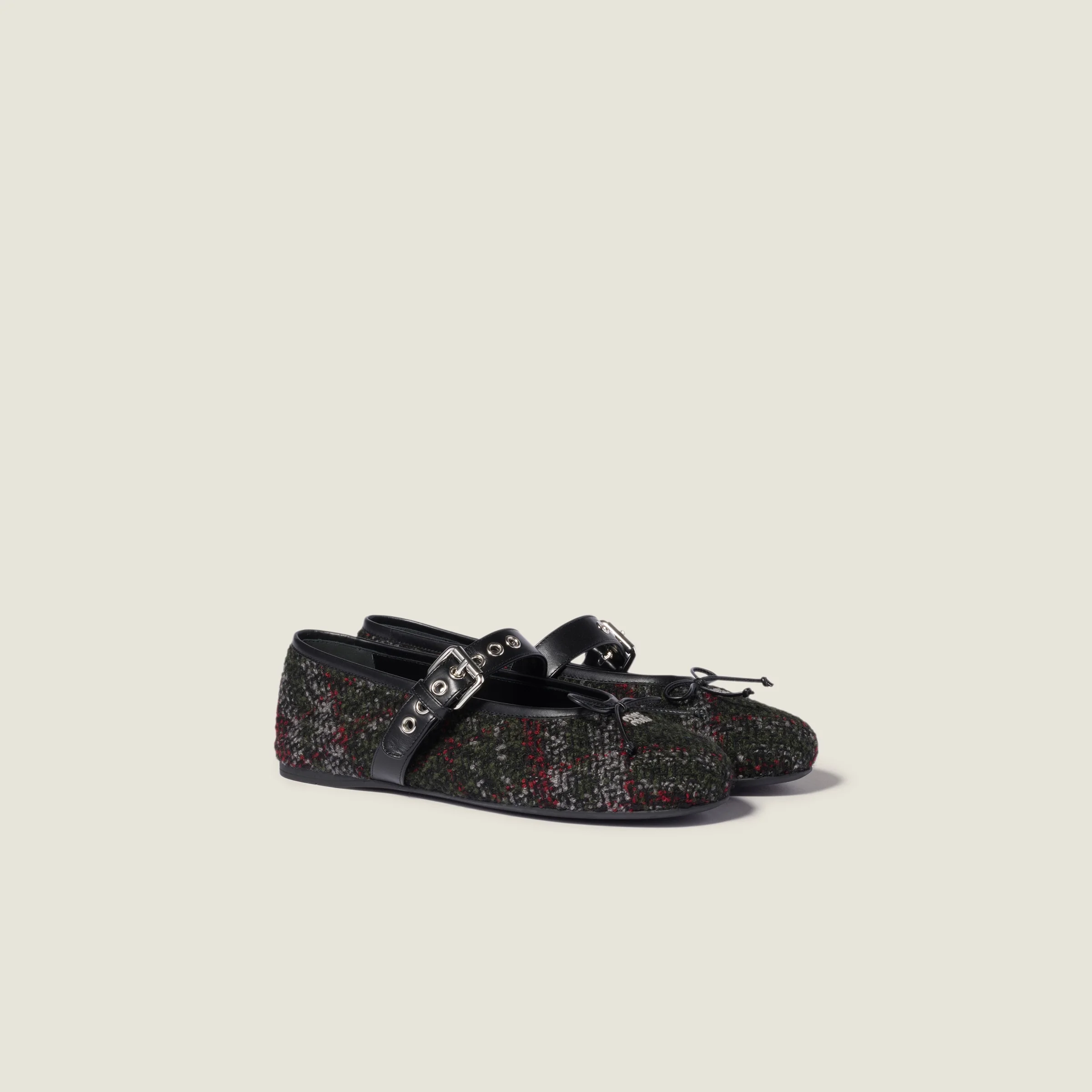 Plaid tweed ballerinas - 1