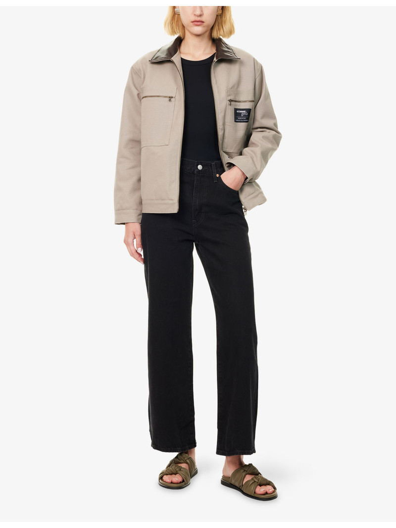 HommeGirls® Boxy-fit cropped cotton-poplin shirt outlook