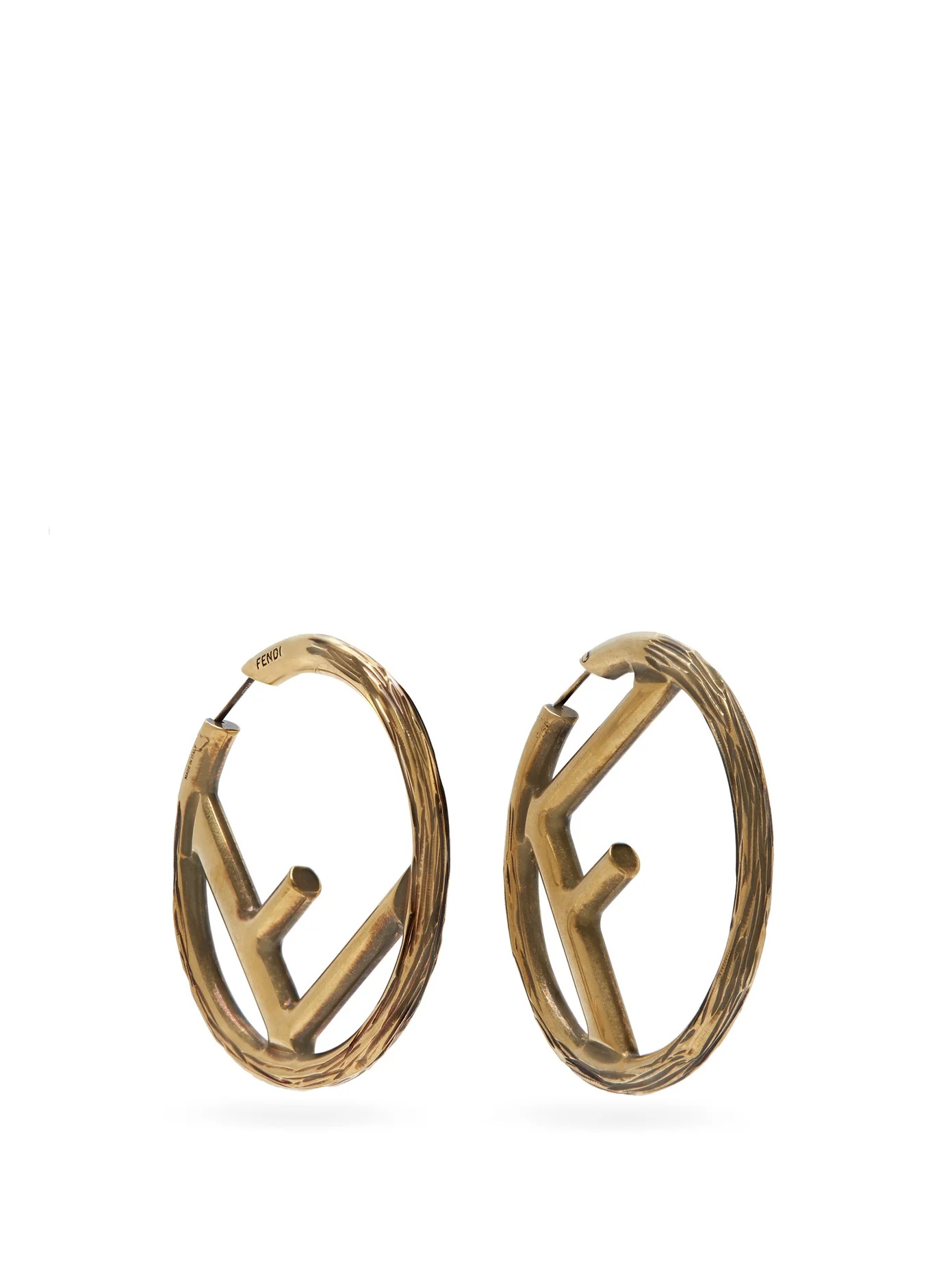 F-logo large hoop earrings - 1