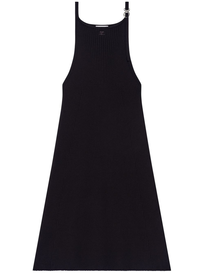 buckle-detail ribbed dress 1