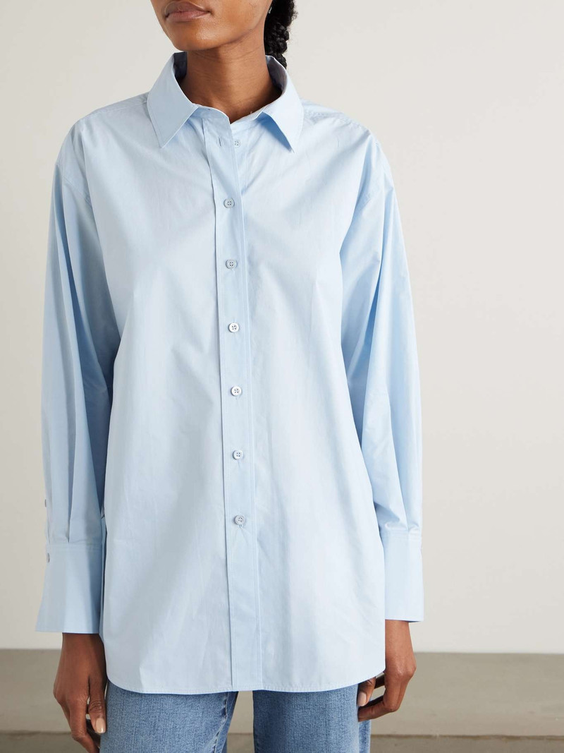 Organic cotton-poplin shirt Light blue 3
