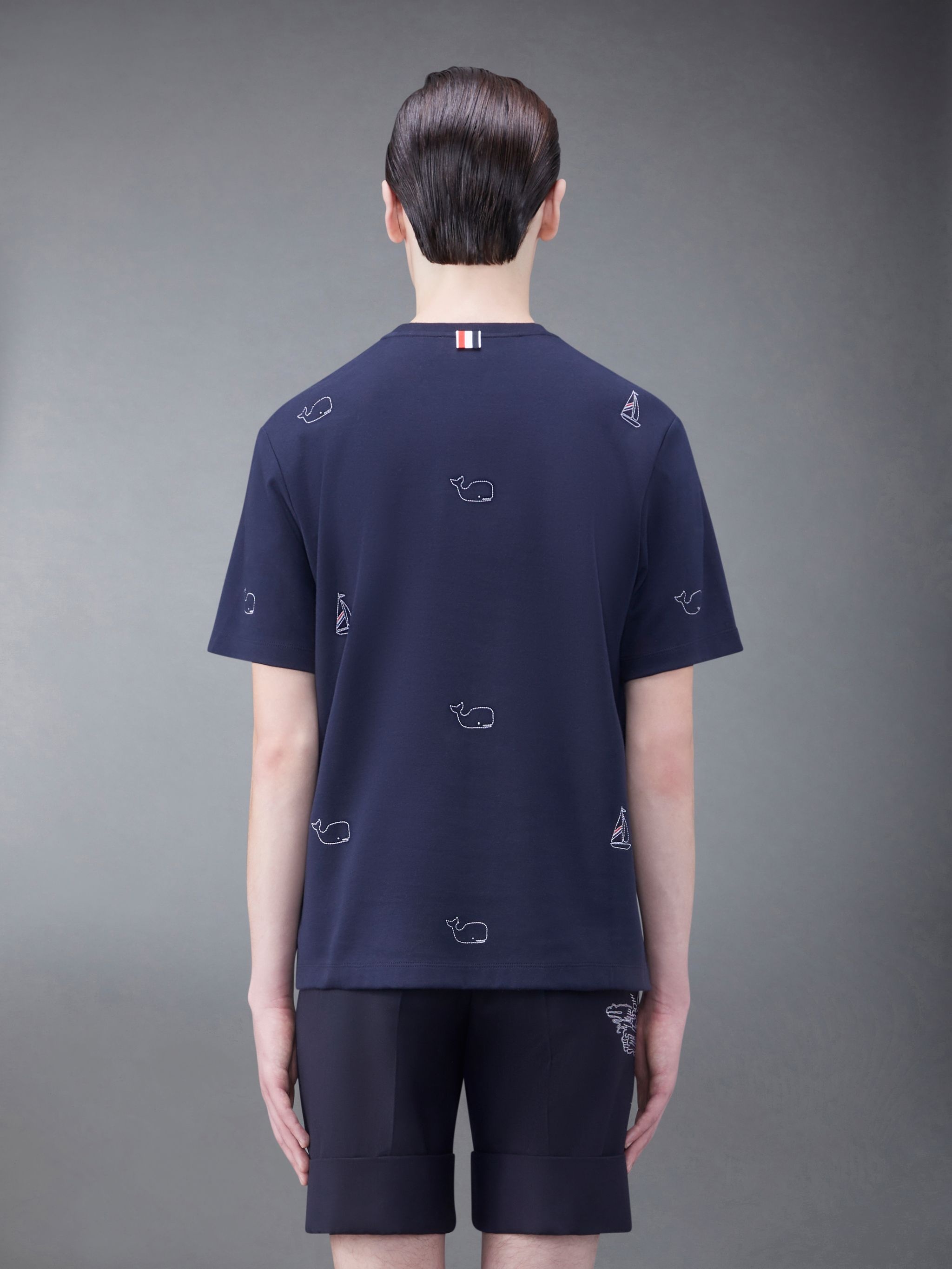 Cotton Milano Whale and Sailboat Oversized Tee - 2