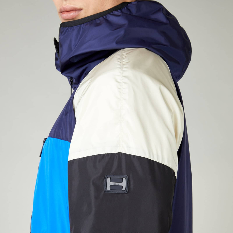 Color Block Windbreaker Green Blue Ivory 7
